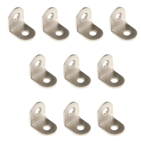 Ten Piece L Angle Corner Bracket Set For Shelves And Furniture Frames Heavy Duty 90 Degree Steel Connectors With Fasteners