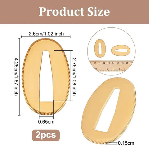 Two Piece Brass Seppa Spacers Set for Japanese Samurai Swords Gold Finish Katana Washers size measurements shown