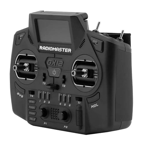 Beast Dual Band ExpressLRS RC Transmitter with Gemini Xrossband, black CNC aluminum body, featuring foldable 2.4GHz/900MHz antennas.