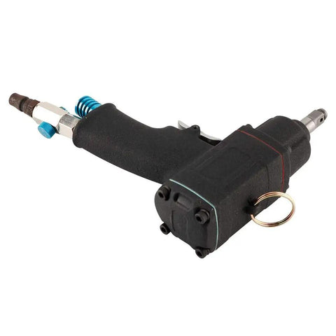 Heavy Duty 3/8 Inch Pneumatic Impact Wrench With Forward Reverse Toggle Slick Compact Build For Tight Squeeze Auto Work And High Torque No Sweat Mechanic Upgrade side view with textured black grip.