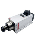 Close-up of Heavy-Duty 7.5kW Air Cooled CNC Spindle Motor With ER32 Flange 18000 RPM 600Hz GDZ120x103-7.5 Square Mount