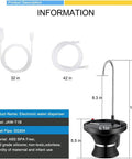 Automatic Electric Drinking Water Dispenser Pump For 2 To 5 Gallon Jugs USB Rechargeable with 2 Switch Controls and Silicone Hose