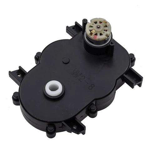 RS280 12V Steering Gearbox With Motor For Kids Ride On Cars Replacement Parts, black durable unit, top view