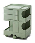 Multipurpose Utility Storage Cart Hella Solid ABS Plastic Rolling Organizer With Smooth 360 Swivel Wheels To Keep Your Living Room Or Bedroom Looking Fresh And Totally Organized In Green, compact design with two open drawers.