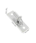 Four Pack Heavy Duty Wall Mount Gate Hinges With Included Mounting Screws Rock Solid Offset Swing Farm Barn Fence Hardware Built Tough With Straight Up Reliable Performance Always, silver offset hinge close-up, thick steel construction.