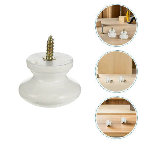 Top Shelf Real Deal Round Wooden Cabinet Knobs 10 Pack Self Tapping Pulls For Kitchen Drawers And Dressers No Sweat Installation Modern Rustic Home Upgrades Heavy Duty Premium Finish Quality white round knob with screw for easy installation