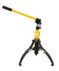 Heavy Duty 5 Ton Hydraulic Gear Puller Rock Solid Three Jaw Wheel Bearing Extractor With 360 Rotating Arms, yellow handle and black carbon steel jaws.