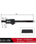 NHYWGMZG IP54 Waterproof Digital Caliper 150mm Stainless Steel, showing measurement scale and digital display.