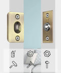 2 Pack Ball Catch Door Hardware For Top Of French Doors Adjustable Drive In Ball Latch Invisible Pantry Door Solution Bronze Finish Heavy Duty Stainless Steel Build Keeps Doors Quiet Closed And Secure; front view showing latch with bronze finish.