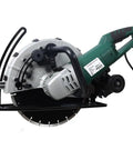 14 Inch Electric Concrete Saw Heavy Duty Beast Powers Through Wet Cut Work With Direct Water Line Hook Up Integrated Dust Extraction Port