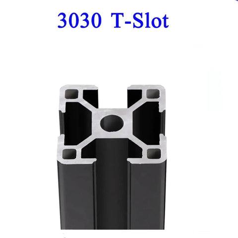 Close-up view of 3030 T-Slot Aluminum Extrusion Linear Rail showing channels and profile for CNC builds and 3D printers.