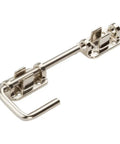 Beefy Heavy Duty Sliding Door Latch One And A Half Inch Nickel Finish Steel Surface Mount Security Latch for interior and exterior doors