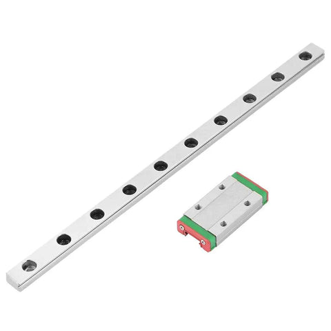 200mm LML9H Miniature Linear Guide Rail, 9mm Width Linear Motion Rail with Slide Block, shown with 4 - Point Contact Design