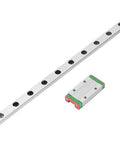 200mm LML9H Miniature Linear Guide Rail with 9mm Width Linear Motion Rail and Slide Block, visible 4-point contact design for precision equipment