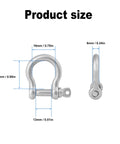 25 Pack One Quarter Inch 304 Stainless Steel D Ring Shackles Set For Outdoor Adventure And Recovery Bow Shape Size Diagram