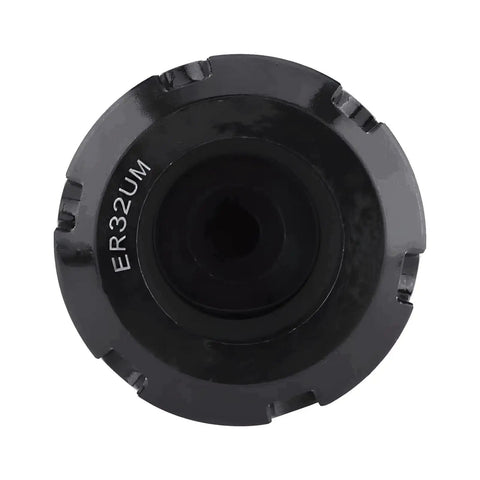 Top view of Heavy-Duty ER32-50L Balance Collet Lathe Chuck Tool Holder For ISO30 CNC Milling, black finish, stainless steel construction.