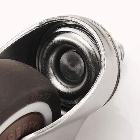 Close-up of Heavy Duty Swivel Rubber Caster Wheels Dead Quiet Furniture Roller Replacement Set Of Five M11 Threaded Stem.