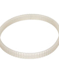 Transparent polyurethane belt for Easy Fit 370mm Lathe Belt Replacement for MX400 MX600 MX750 showing high elasticity and durability.