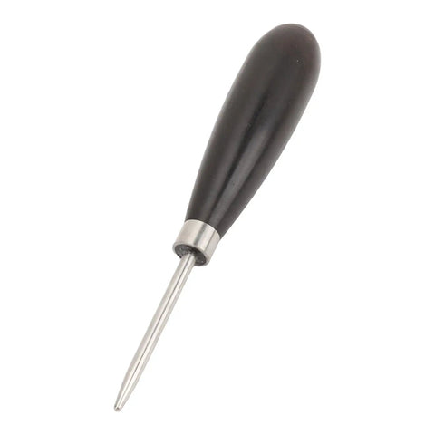 Racquet Stringing Straight Awl For Badminton And Tennis Rackets With Wooden Handle And Stainless Steel Tip Comfortable Grip Portable Hand Tool For Wire Threading And Safer More Precise Stringing, black handle