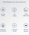 Features of Heavy Duty Digital Floor Scale With Rock Solid Platform including accurate sensing and fast charging options.
