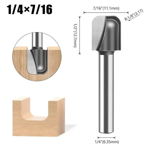 Killer Sharp Carbide Bowl And Tray Router Bit Set One Quarter Inch Shank For Woodworking Crafts Jewelry Boxes And Fly And Tackle Boxes No Sweat Cutting Premium Core Craft Gear with dimensions shown