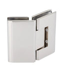 Heavy Duty 135 Degree Glass To Glass Hinge In Polished Nickel Finish For Three Eighths Or One Half Inch Glass Doors Up To Thirty Six Inches Wide