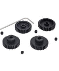 Beefed Up 48P Pinion Gear Set For RC Cars With 3.175mm Shaft, 32T 33T 34T 35T, four hardened steel gears, setscrews, 1.5mm hex wrench