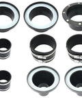 SnapMag 18-Piece Magnetic Dust Collection Super Pack For 4-Inch And 2-5 Inch Hoses And Ports with rubber unions and hose clamps.