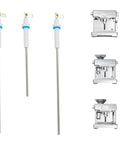 Top Shelf Steam Probe Set For Home Baristas Slick Replacement Parts For Dual Boiler Espresso Machines BES900 BES920 BES980 showing three stainless steel steam probes.