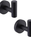 Sturdy Stainless Steel Towel And Robe Hooks Wall Mount Set Satin Matte Black Rust Proof SUS 304 Bathroom Hook Rack For Shower And Kitchen Durable Wall Hanging Hooks 2 Pack, dual hooks