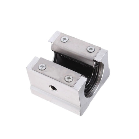 SBR10UU open-type linear bearing block in silver metal with screws, for SBR10 rail CNC parts