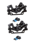 Top Shelf Aluminum Alloy Disc Brake Kit two mechanical calipers in black with mounting hardware for bikes.