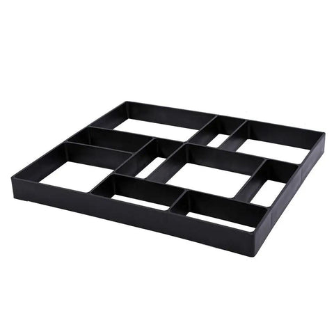 Concrete Mold 45x40x4cm 10 Cell Paver Mold For Diy Garden Walkway Reusable Stepping Stone Maker shown in black material