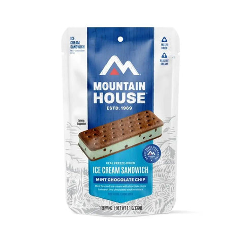 Mint Chocolate Chip Ice Cream Sandwich Freeze Dried For Backpacking And Camping Dessert Or Trail Snack 12 Pack No Fridge Needed