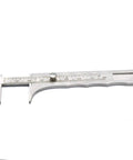 Pocket Vernier Caliper Mini Sliding Metal Caliper For Gemstones And Jewelry Components Beads And Wirework 80 mm Double Scale Precision Measuring Tool for Hobbyists Students And DIY Jewelry Making, showing dual metric and imperial scales.