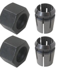 1/2 Inch Router Collet Kit With 12.7mm Shaft For Dewalt DW618B3 B3E And MRC23EVSK Models, showing two metal collets