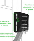 Built Tough Heavy Duty Bed Frame Adapter Connector Plates For Secure Headboard Mounting, showing adjustable height and width features.