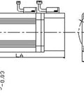 Technical drawing of Tight Fit Helical Gear Planetary Reducer Gearbox showing dimensions and specifications for AC servo motor use.