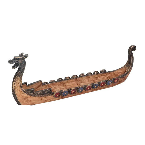 Incense Burner With Dragon Boat Motif Resin Meditation Decor For Home Garden Yoga Elegant Hand Carved Style Traditional Chinese