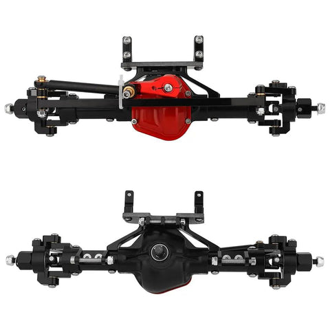 Beefed Up Aluminum Front And Rear Axle Set With Enhanced Shafts For 1 Tenth Axial SCX10 RC Crawler Upgrade Fits RC4WD D90