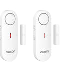 Two Pack Kid Safe Home Door Alarm System With 2 In 1 Chime And Alarm Three Level Volume Control Loud 98 Decibel Alerts For Doors Windows Rooms Garage RVs Pool House, white plastic