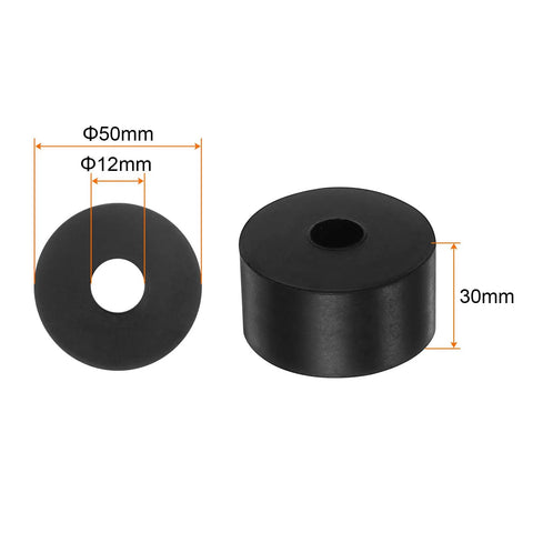 4 Pack Rubber Spacers Neoprene Anti Vibration Isolators 12mm ID X 50mm OD X 30mm Thick For Home Car Boat Quiet Mounts Washers And Bushings Black Great For Outdoor Use And Heavy Duty Mounting In Workshops