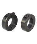 Heavy Duty Black Oxide 2 Inch Bore Single Split Clamp On Shaft Collar 3 Inch Outside Diameter 11/16 Inch Thick Includes Two 5/16-24 Set Screws Carbon Steel Machinery Shaft Locking Collar shown in image.