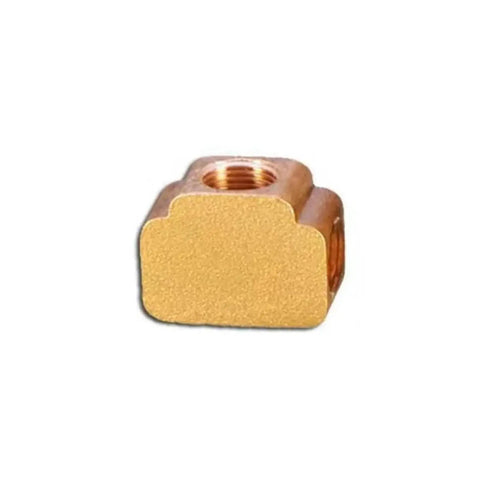 Killer Three Way Brass Pipe Adapter Coupler Connects Pneumatic Hydraulic Pressure Lines with 1/8 1/4 3/8 Thread Sizes Easy Install for Pro Shops and Garage Makers Who Want Sweet Results Without Messes This Fitting Is Legit High Quality Brass No BS. brass three-way threaded adapter fitting, top view