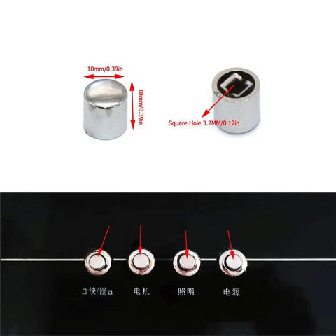 Ten Pack Range Hood Push Button Switch Caps For Under Cabinet Vent Hoods Piano Style Light Touch Button Caps 10mm Square Button Covers