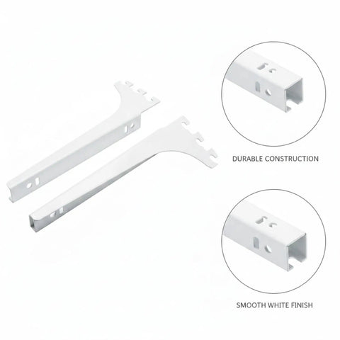 White Stainless Steel Shelf Brackets For Wall Mounting Floating Shelf Support Built Tough And Easy To Install