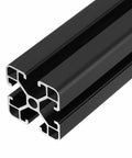 Close-up view of Built Tough As Nails Beefy T Slot 4040 Aluminum Extrusion Pro Pack 200 mm profile with smooth black finish.