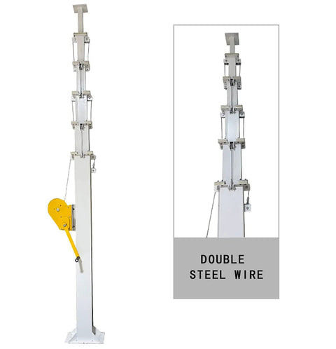 Hand Cranked Lifting Pole With A Manual Telescopic Mechanical Winch That Rolls Out To Five Meters For Knockout Stability When Hoisting Surveillance Cameras And Floodlights Without A Bit Of Sweat During Any Setup