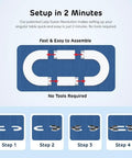 Setup instructions for Expandable Lazy Susan Turntable For Rectangular Dining Tables Smooth Serving Tray showing steps.