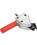 Drill Powered Sheet Metal Cutter Attachment With Quick Connect Scissor Blade, red handle, metal cutting tool for 12V drills.